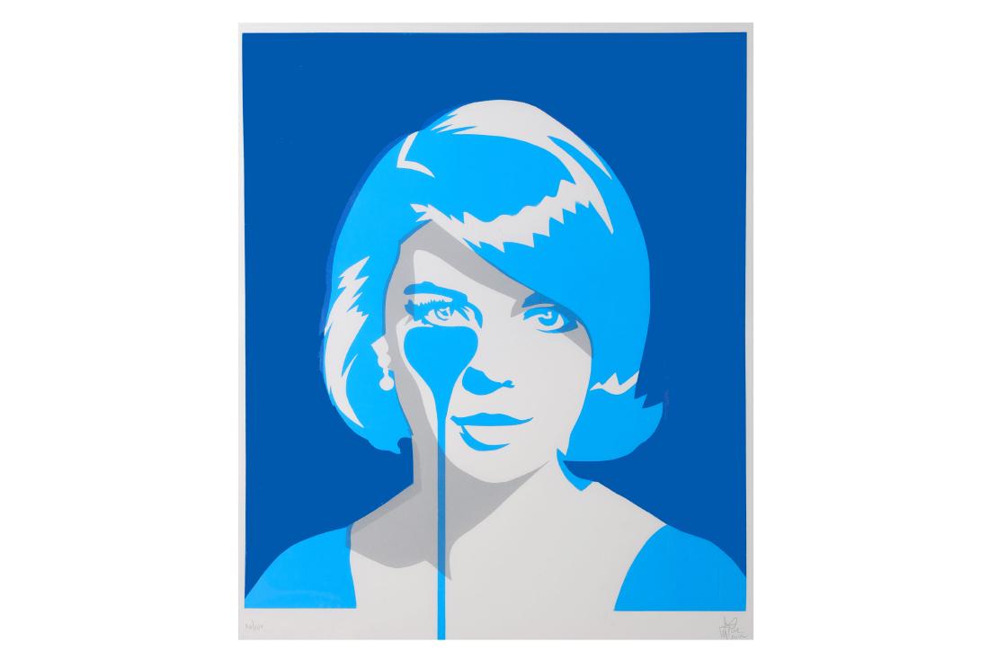 Pure Evil (British), 'Christopher Walken's Nightmare': Pure Evil (British) 'Christopher Walken's Nightmare' Double Exposure Blue Edition Three colour screenprint on 330gsm Fedrigoni paper Edition of 100 Signed by the artist 85 x 70 cm ARR