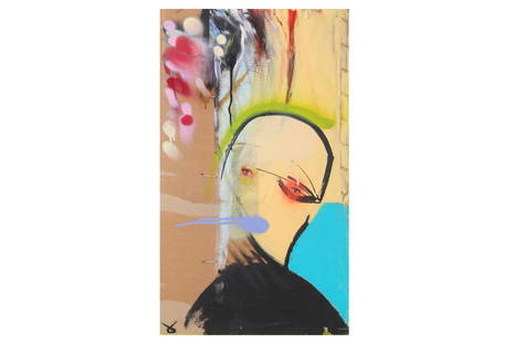 Adam Neate (British), 'Untitled': Adam Neate (British) 'Untitled' Mixed media on cardboard Float mounted in a custom-made perspex frame 72cm x 43cm and 81cm x 53cm framed Accompaniment: Certificate of Authenticity ARR