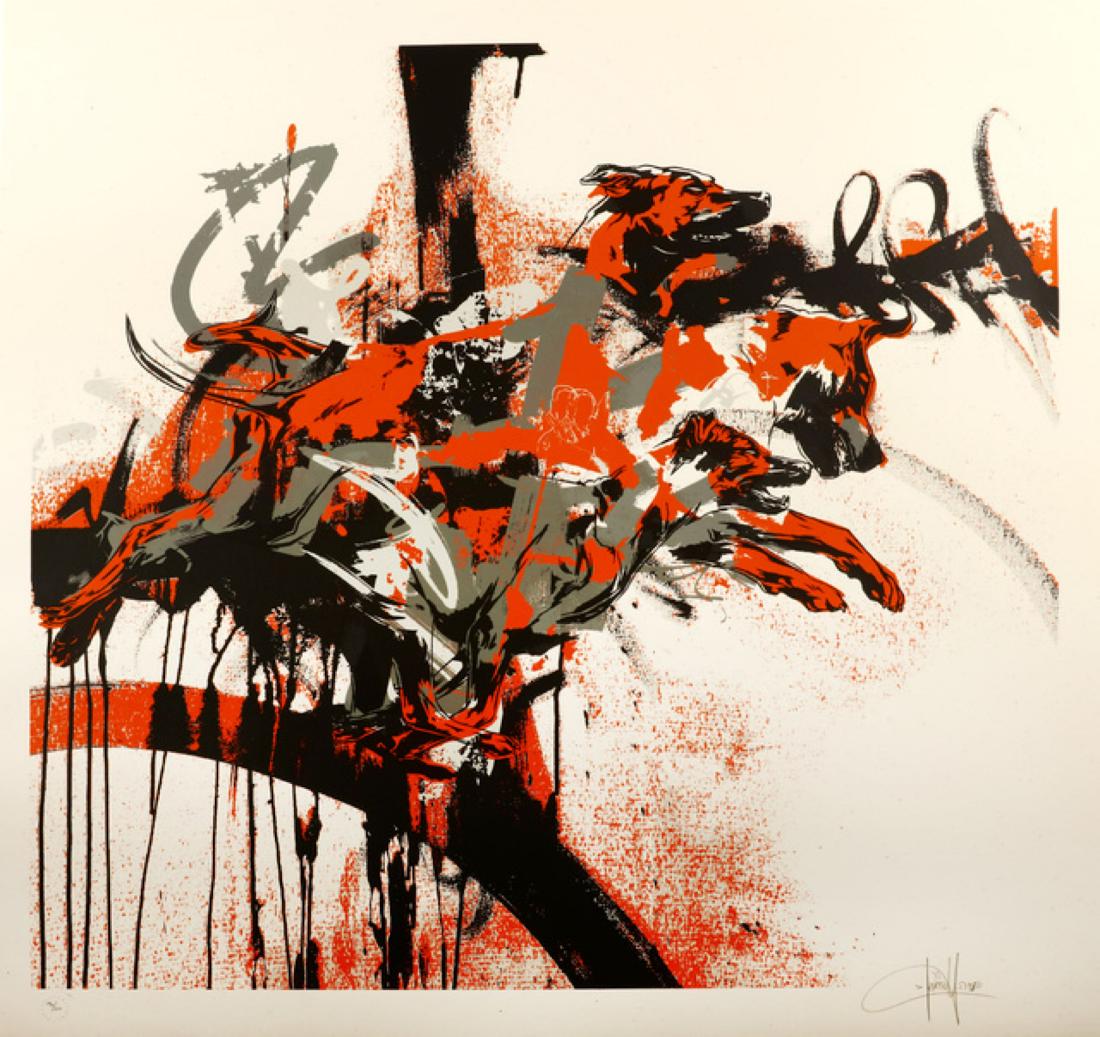 Dave Kinsey (American b.1971), 'Unrested': Dave Kinsey (American b.1971) 'Unrested' 2008 Screenprint in colours on off white paper Signed, dated and numbered from an edition of 200 in pencil Published by BLK MRKT Editions 66 x 66cm ARR