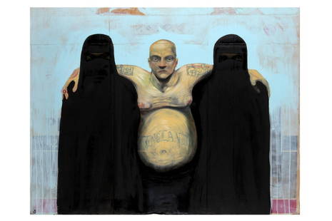 Adam Neate (British), 'The Believers': Adam Neate (British) 'The Believers' 2007 Acrylic on cardboard 103 x 128 cm Presented in a perspex box frame ARR