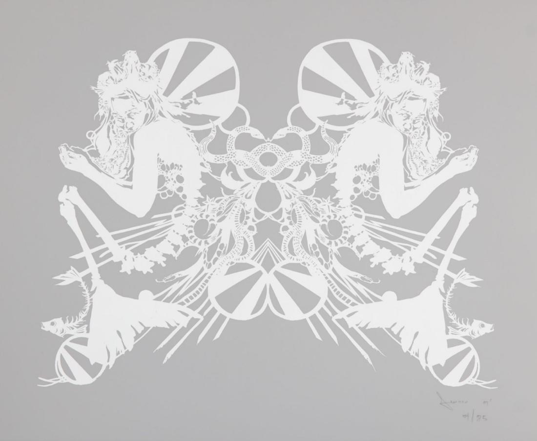 Swoon (American b.1977), 'Miss Rockaway': Swoon (American b.1977) 'Miss Rockaway (White on Mylar)' 2007 Screenprint Signed, dated and numbered in pencil Edition of 85 Sheet: 33 x 43cm ARR