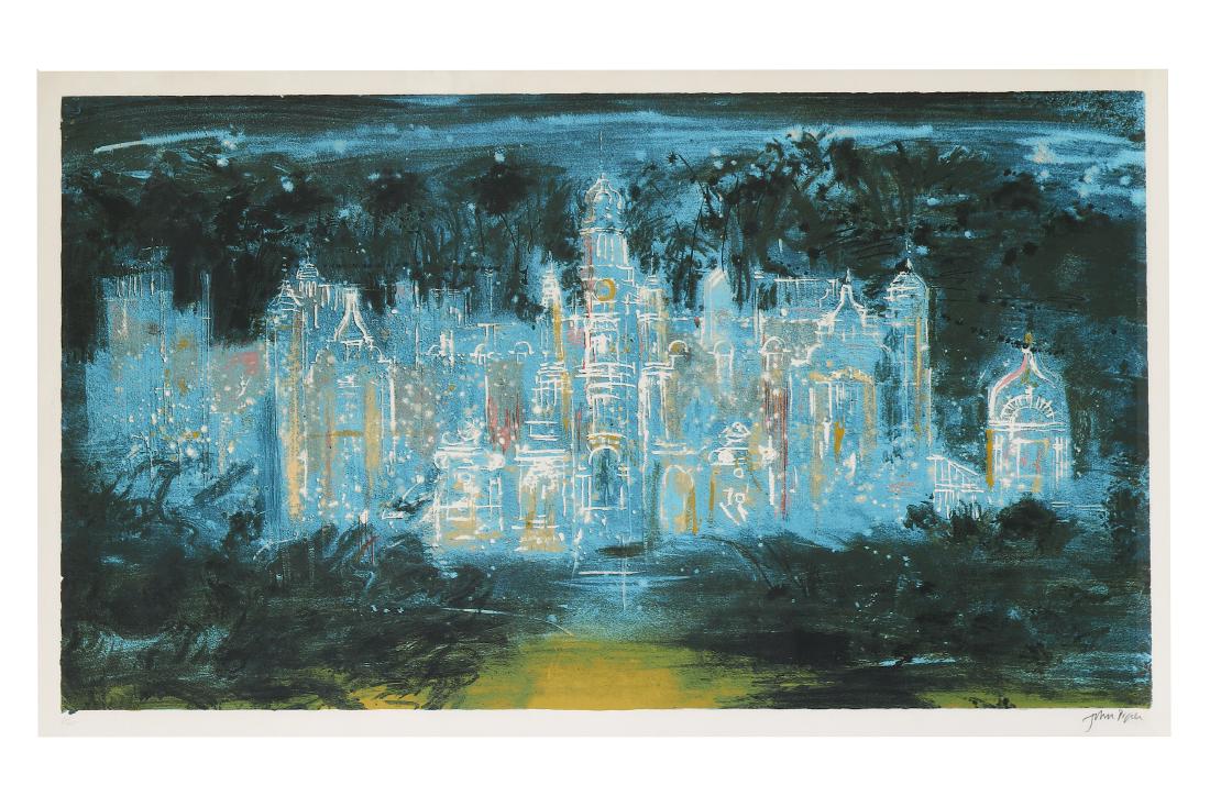 JOHN PIPER, C.H. (1903-1992): JOHN PIPER, C.H. (1903-1992) Harlaxton signed in pencil 'John Piper' (lower right), numbered in pencil '63/75' (lower left) screenprint image: 22 1/2 x 39 1/2 in. (57.2 x 100.4 cm.) Literature: O. Lev
