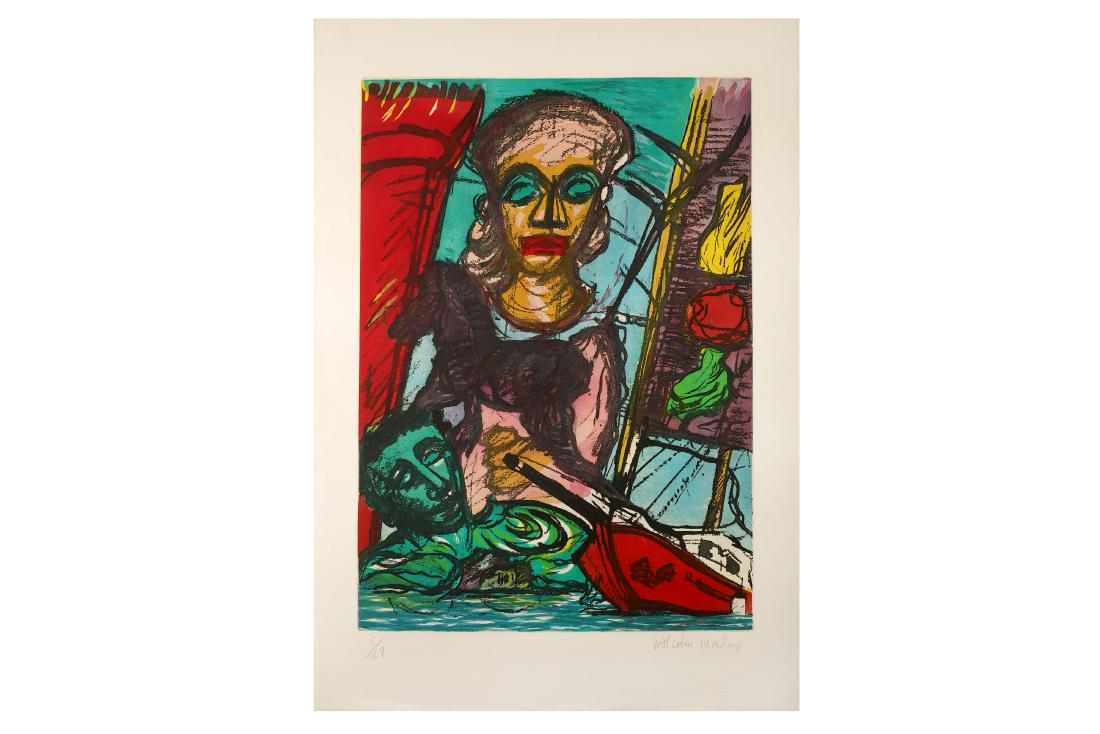 MALCOLM MORLEY (1931-2018): MALCOLM MORLEY (1931-2018) Troyan Cavalcade signed in pencil 'Malcolm Morley' (lower right), numbered in pencil '6/63' (lower left) etching and aquatint, unframed image: 33 x 23 3/4 in. (83.8 x 60.4 c