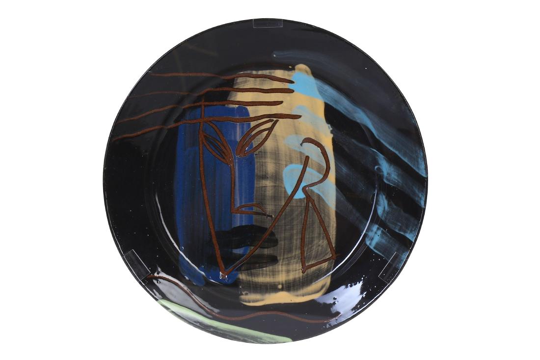 BRUCE MCLEAN (B.1944): BRUCE MCLEAN (B.1944) Abstract plate ceramics 12 in. (30 cm.), diameter This work is unique. Provenance: Acquired directly from the artist by the present owner. Artist's Resale Right may apply to