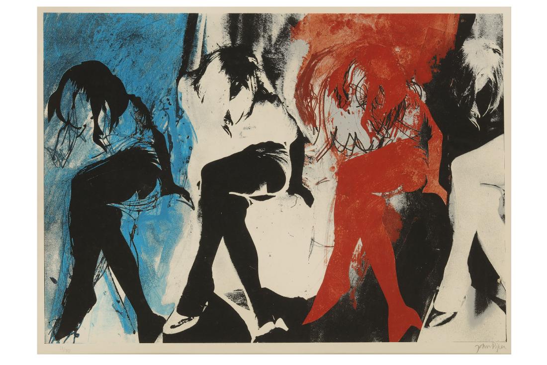 JOHN PIPER, C.H. (1903-1992): JOHN PIPER, C.H. (1903-1992) Eye and camera: blue and red signed 'John Piper' (lower right), numbered '11/70' (lower left) screenprint Image: 19 5/8 x 27 3/8 in. (49.7 x 69.7 cm.) An example from the