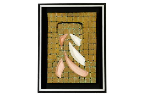 STEPHEN BUCKLEY (B.1938): STEPHEN BUCKLEY (B.1938) Mercer Signed, inscribed and dated MERCER/Stephen Buckley 1986 (on the reverse) Mixed media on board 66 x 45.8cm