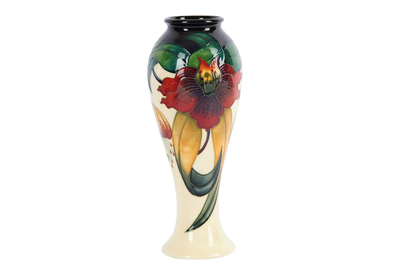 Moorcroft Pottery A Tall Baluster Form Vase With Roll Sep 10