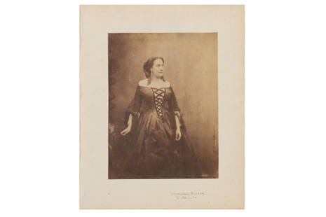 Julien Vallou De Villeneuve (1795-1886): Julien Vallou De Villeneuve (1795-1886) MADELEINE BREHAN DE LA COMÉDIE FRANÇAISE, PARIS, 1853, Salted paper print from paper negative, image size, 163 x 123mm, signed in image by photographe