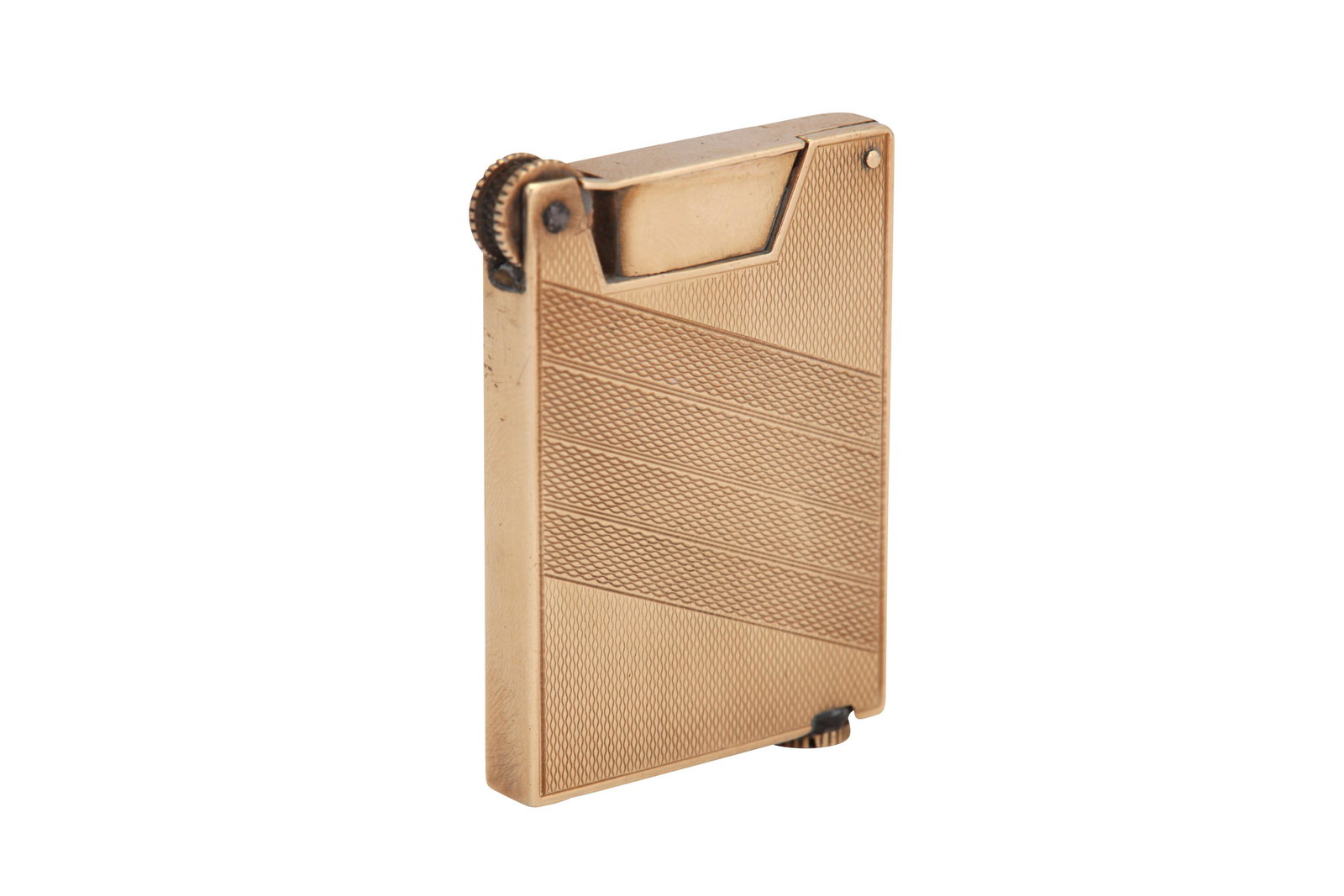 A George VI Art Deco 9 carat gold lighter, London 1941 (1 of 2)