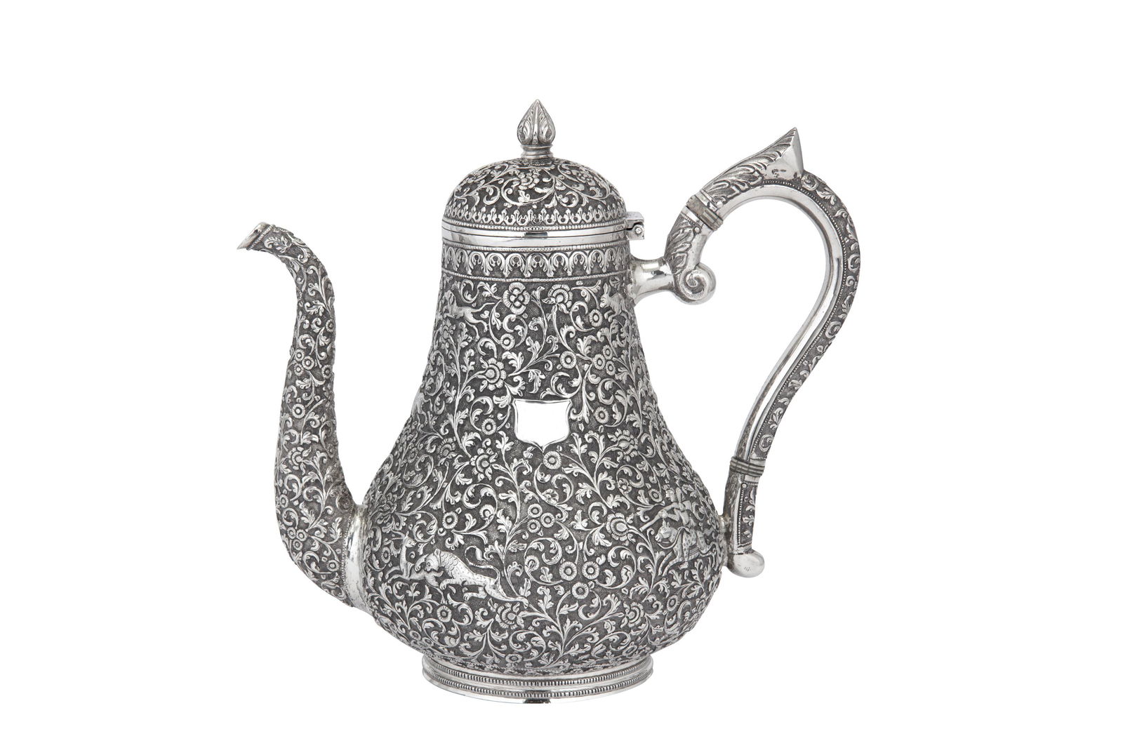 A late 19th century Anglo â€“ Indian silver coffee pot, (1 of 2)