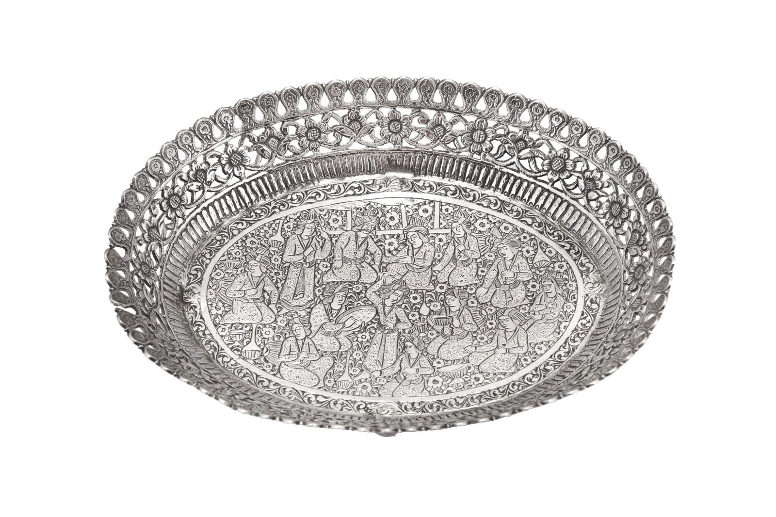 An early 20th century Iranian (Persian) silver dish or (1 of 2)