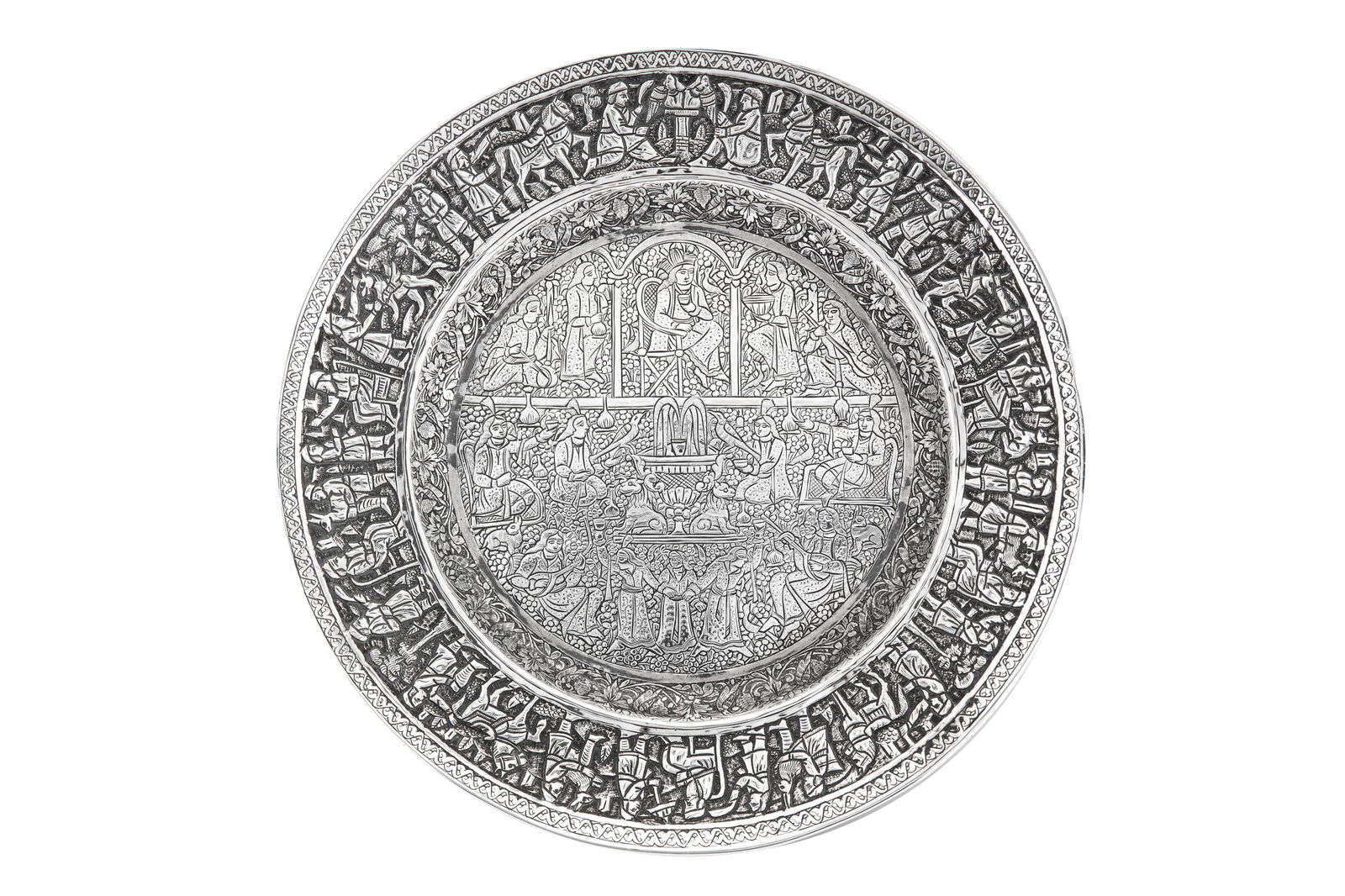 An early 20th century Iranian (Persian) silver dish, (1 of 2)