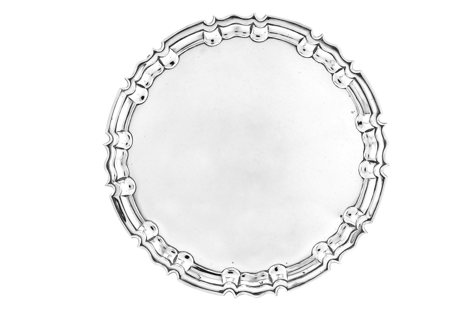 An Edwardian sterling silver salver, London 1905 by (1 of 2)