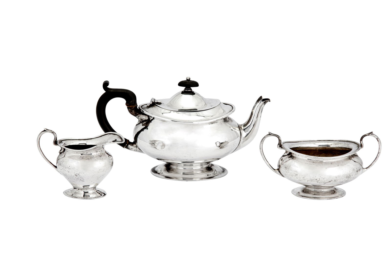 A George V sterling silver three-piece tea service, (1 of 2)