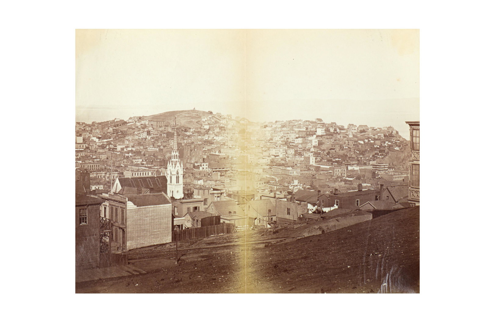 George R. Fardon (British, 1807-1886) and Carleton E.: George R. Fardon (British, 1807-1886) and Carleton E. Watkins (1829â€“1916) SAN FRANCISCO, SECTION OF A PANORAMA, c.1855â€“1856. Albumen prints (3), image size, 325 x 255mm.