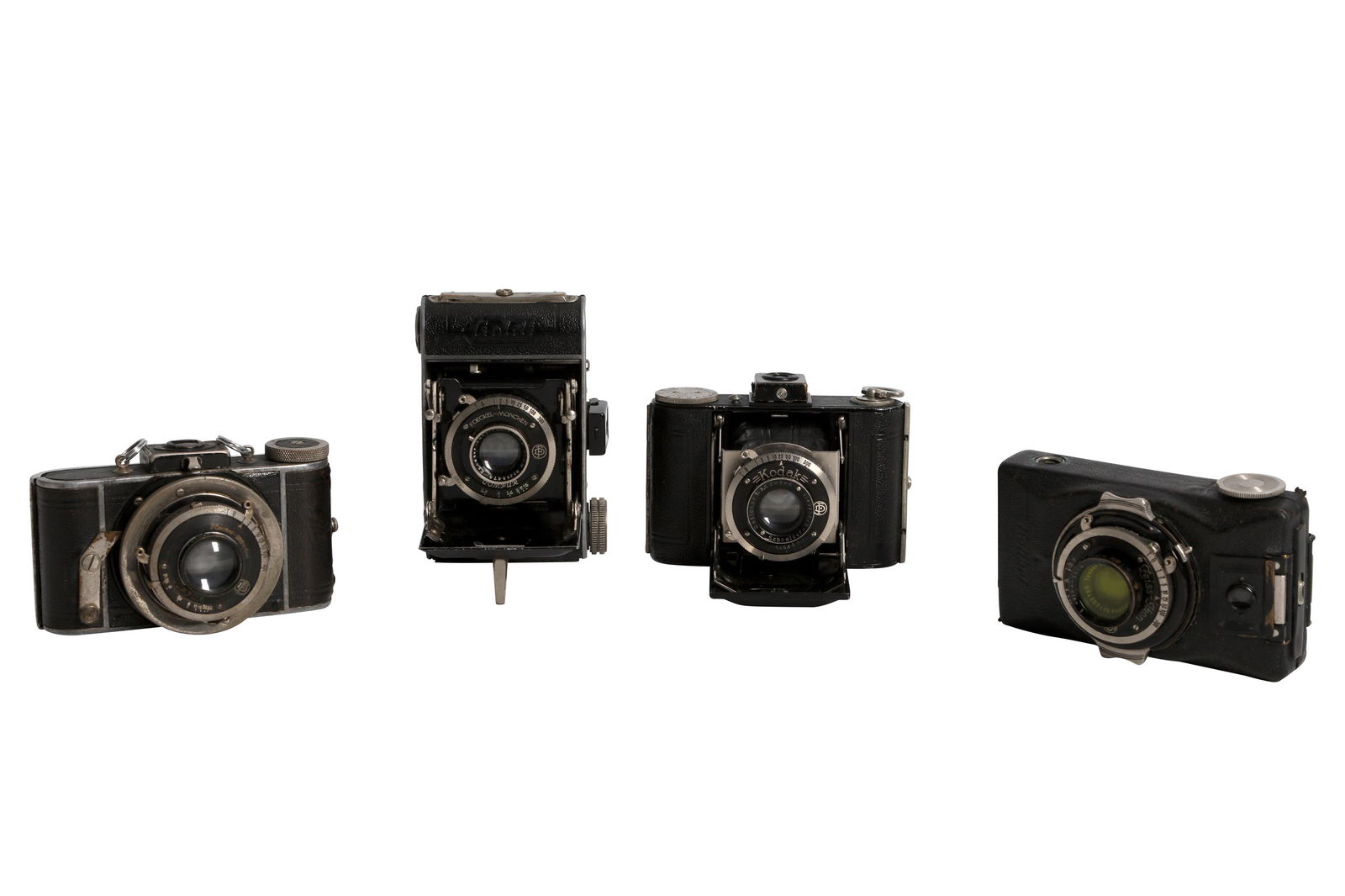 A Selection of Viewfinder Cameras: A Selection of Viewfinder Cameras A Zeiss Ikon Kolibri Serial No: T37369 Shutter: working Lens: Carl Zeiss Jena 5cm f/3.5 (1252735) Optics: G Notes: with maker's outift case and LIFA Orthocolor filter