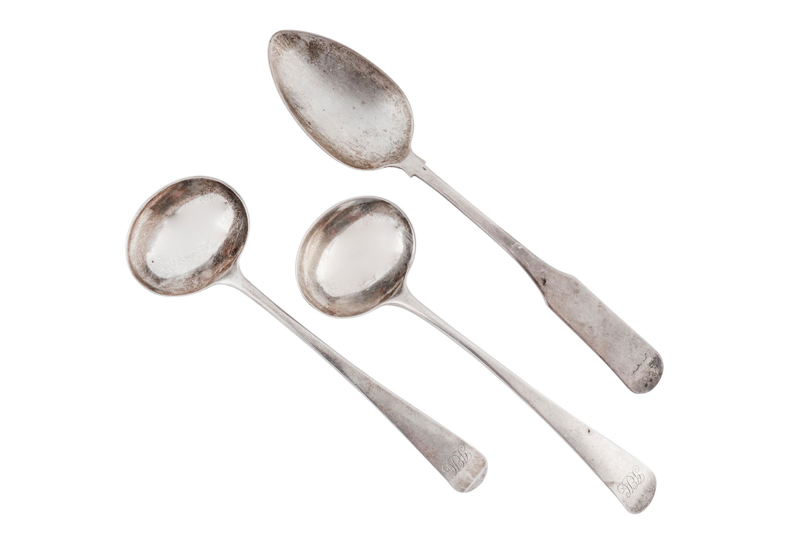 A pair of George III provincial sterling silver sauce (1 of 2)