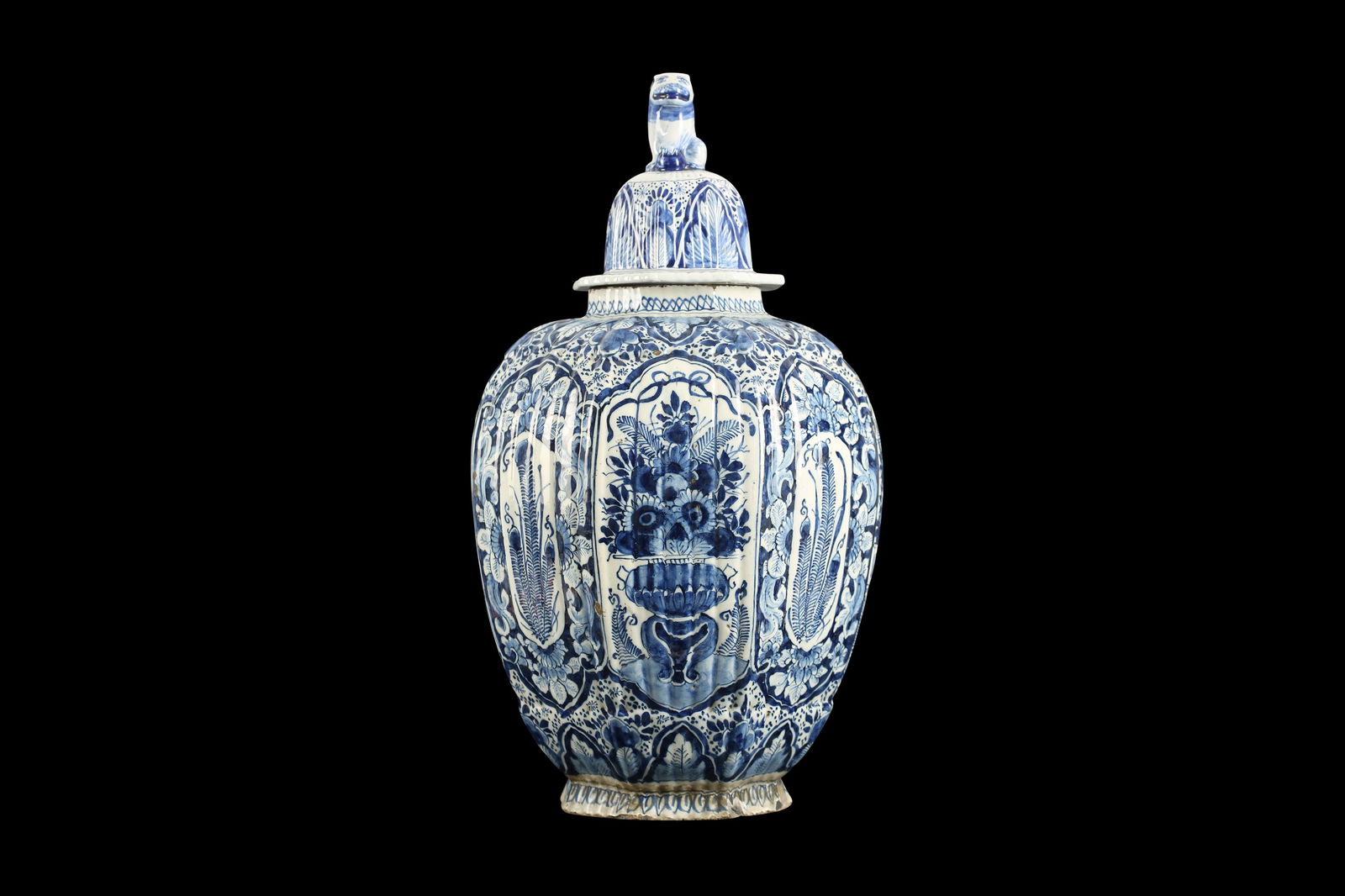 A LARGE LATE 19TH CENTURY DELFT BLUE AND WHITE TIN (1 of 6)