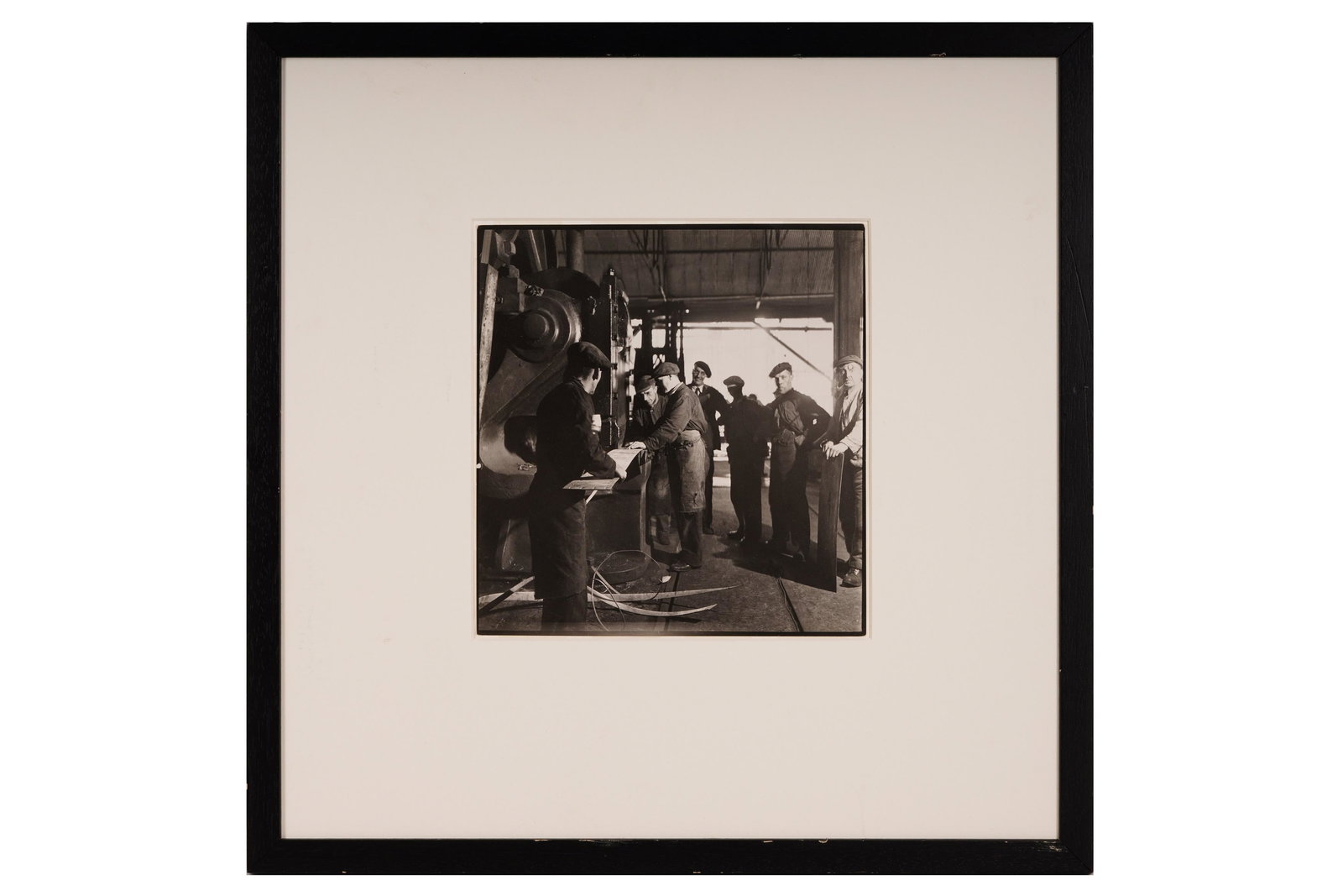 Cecil Beaton (1904-1980): Cecil Beaton (1904-1980) MEN WORKING AT TYNESIDE SHIPYARD FOR THE WAR EFFORT. c.1943. Vintage silver gelatin print, image size, 265 x 255mm, with press markings verso, framed
