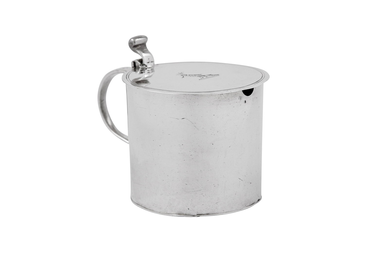 A rare early George III sterling silver mustard pot, (1 of 3)
