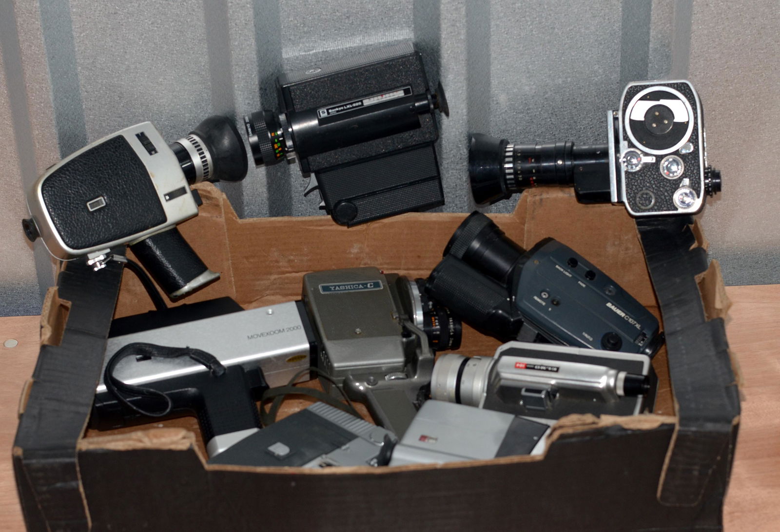 Box of Nine 8mm Cine Cameras. (1 of 4)