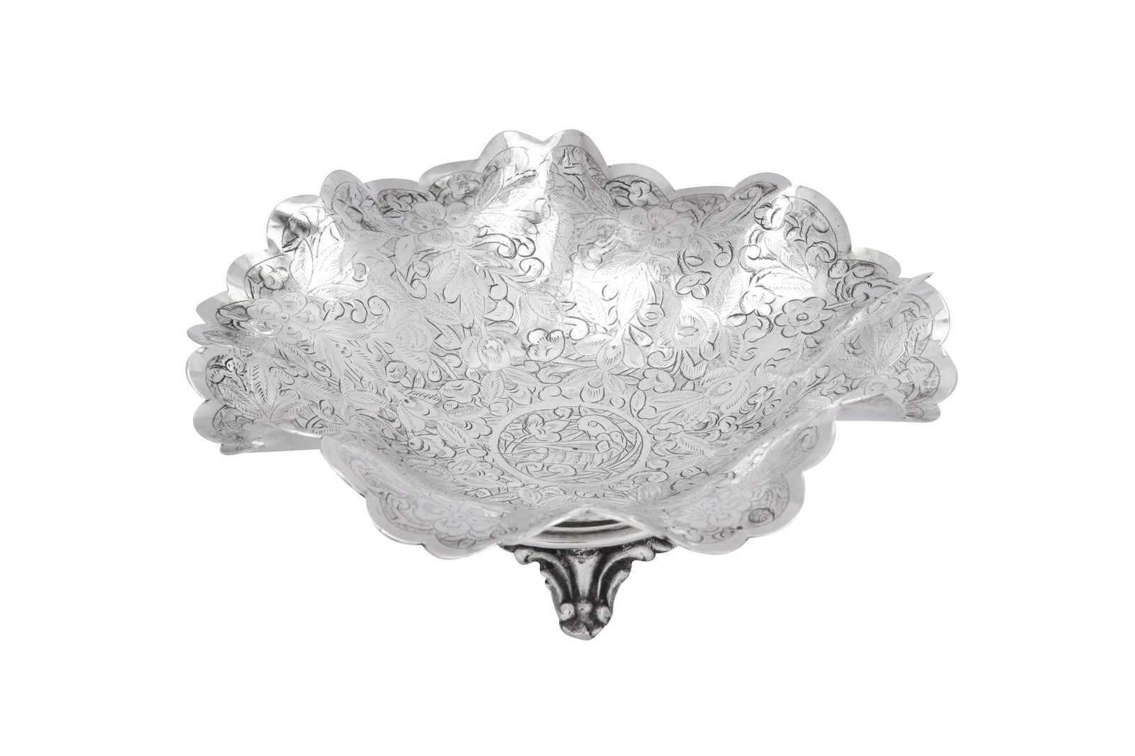 A rare late 19th century Egyptian silver sweets dish, (1 of 4)