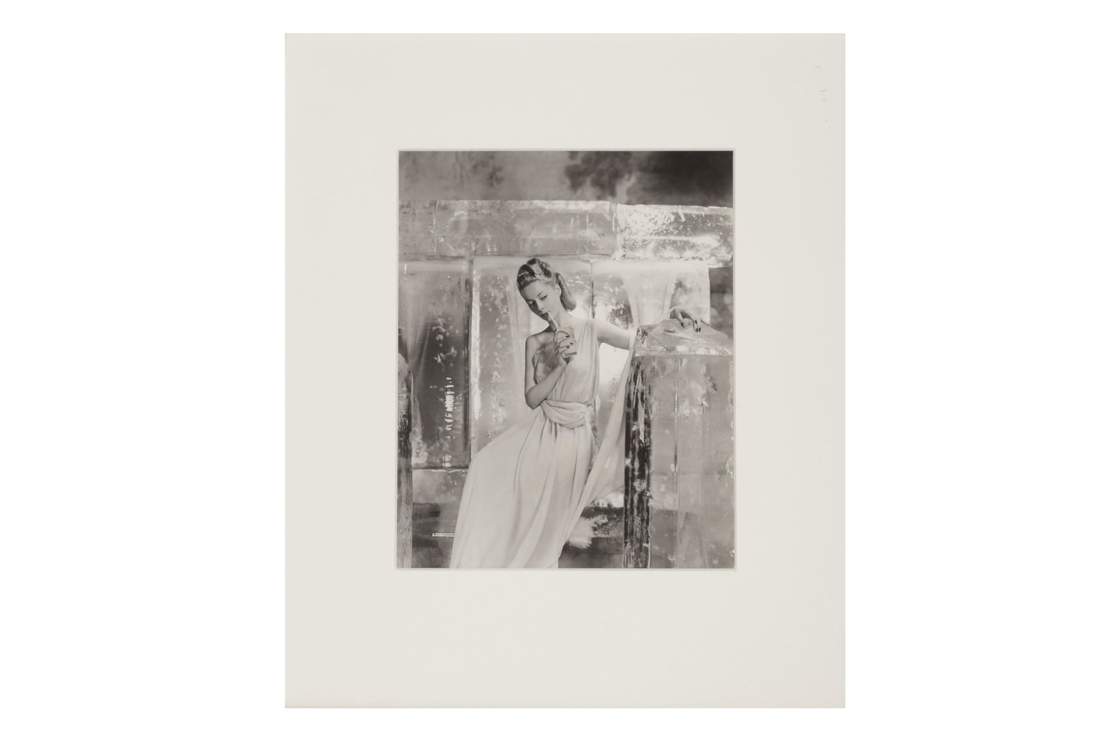 Cecil Beaton (1904-1980): Cecil Beaton (1904-1980) FASHION SHOOT FOR VOGUE 1940-1949, Vintage ferreotyped silver gelatin print, image size, 245 x 240mm, **Open to Checl Verso & Photograph**