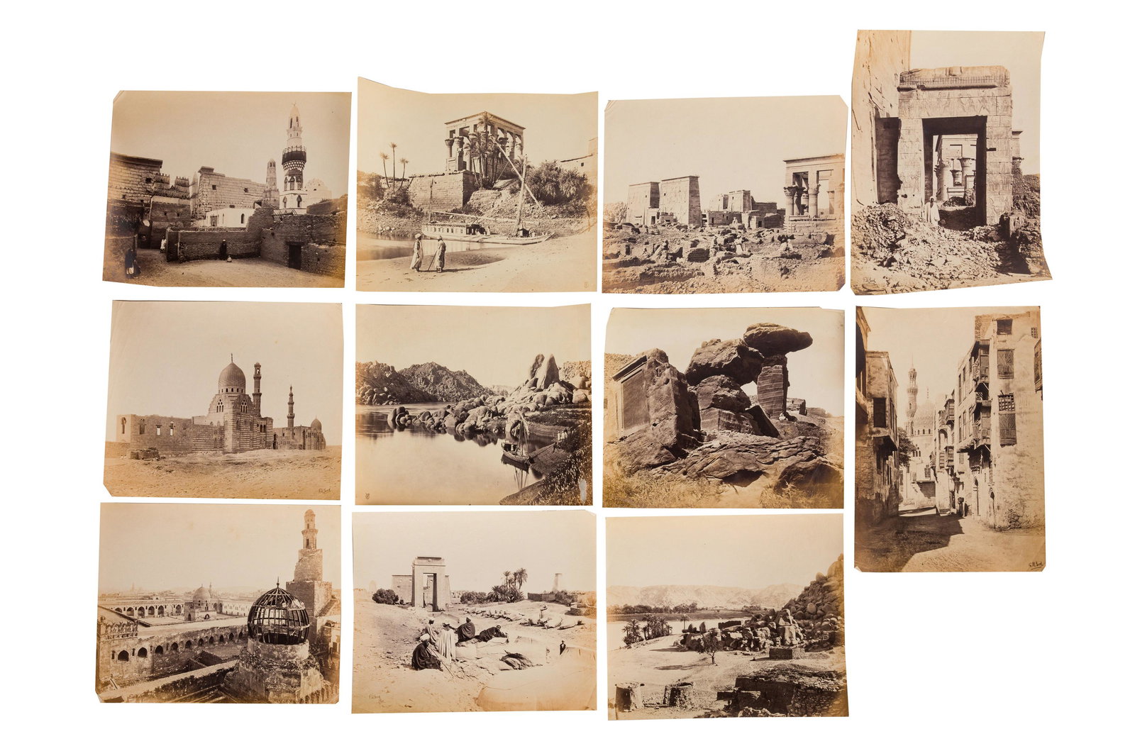 Frank Mason Good (1839-1928): Frank Mason Good (1839-1928) VIEWS IN EGYPT c.1860 - 1890s Loose albumen prints, (21) image size, approx 210 x 170mm or the reverse, with two vignetted landscapes, of those, with F.MS monogram or sign