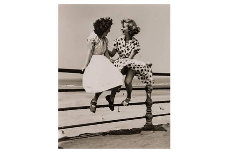 Bert Hardy (1913-1995): Bert Hardy (1913-1995) THREE FRAMED SILVER GELATIN PRINTS, including MAIDENS IN WAITING, BLACKPOOL RAILINGS (1951), BEER AND OATS (1949), and UNLOADING ALE (1949). Printed later by Getty Image Archive