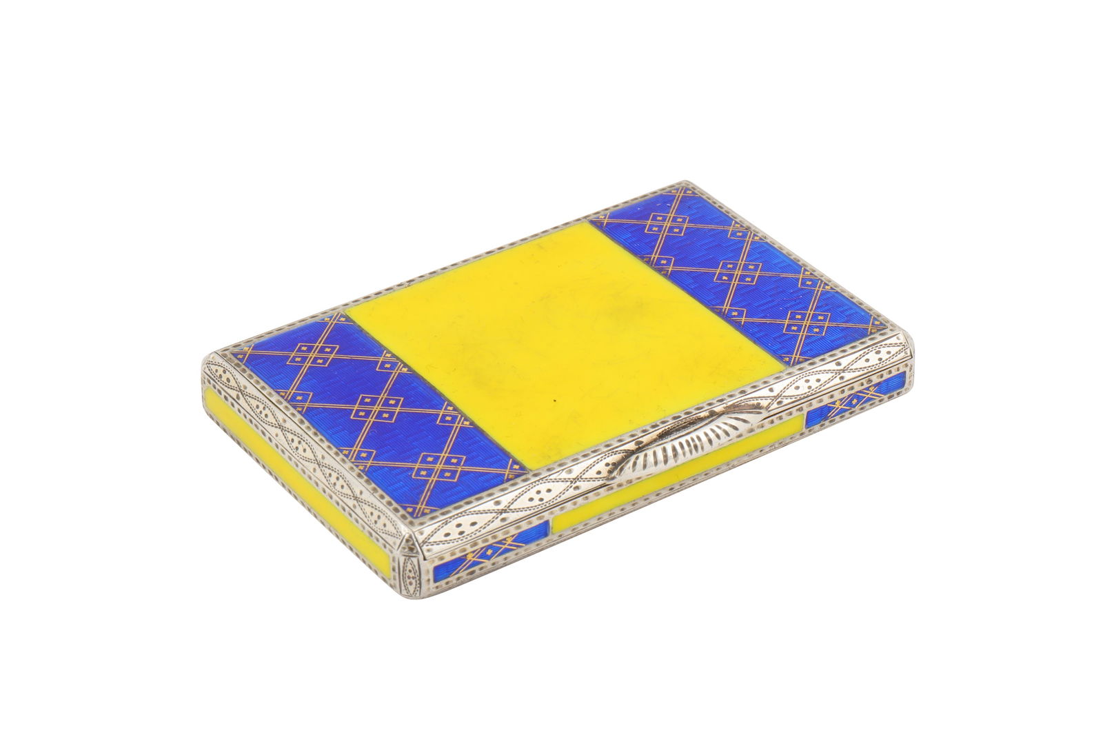 An early 20th century German sterling silver and enamel cigarette case, probably Pforzheim with (1 of 5)