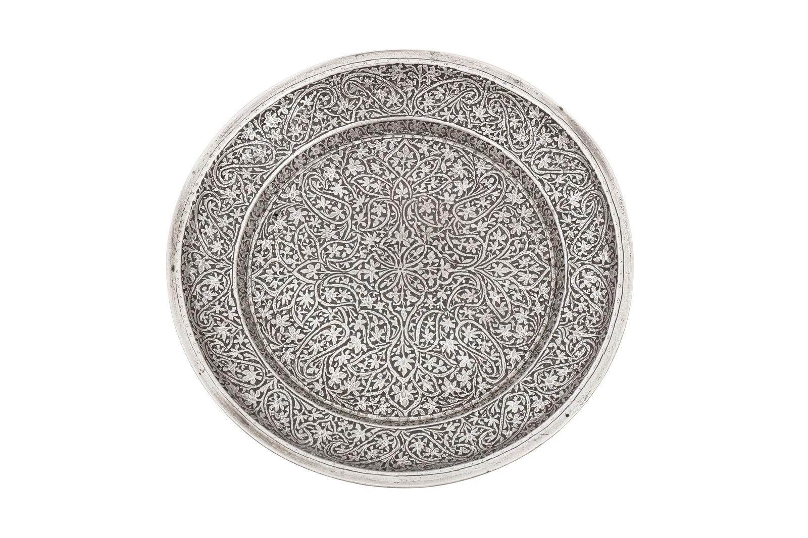 A late 19th century Anglo – Indian unmarked silver bottle (surahi) stand, Kashmir circa 1890 (1 of 2)