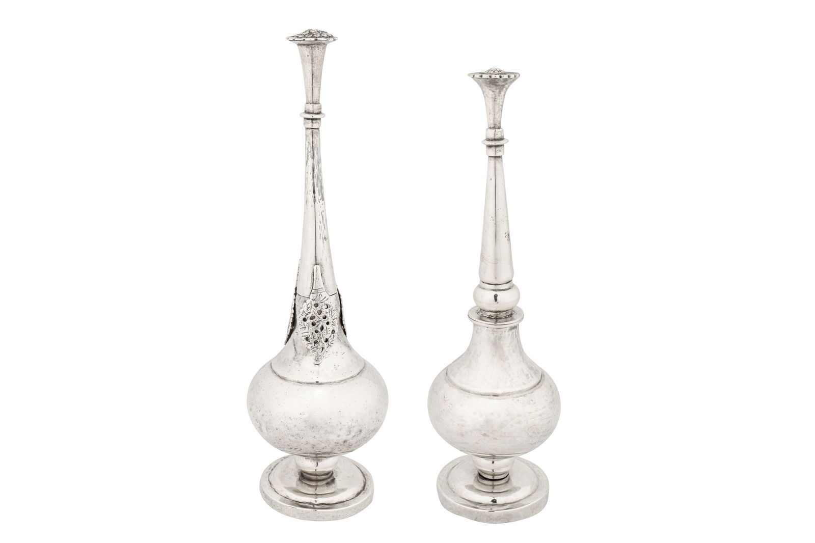 Two early 20th century Iraqi unmarked silver rose water sprinklers, Baghdad circa 1920 (1 of 4)