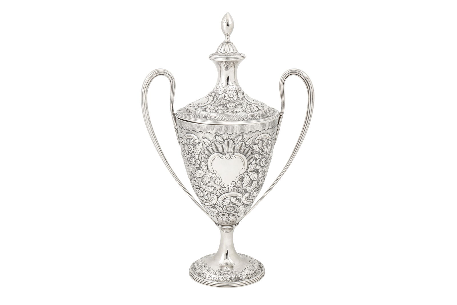 A George III sterling silver twin handled cup and cover, London 1790 by Thomas Howell of Bath (1 of 5)