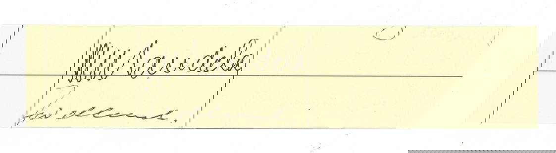 Mandela (Nelson) ) & Frederik Willem de Klerk: Mandela (Nelson) & Frederik Willem de Klerk Black ink signatures by Nelson Mandela and Frederik Willelm de Klerk clipped from the page of a visitors book, 4 x 19.5cm.