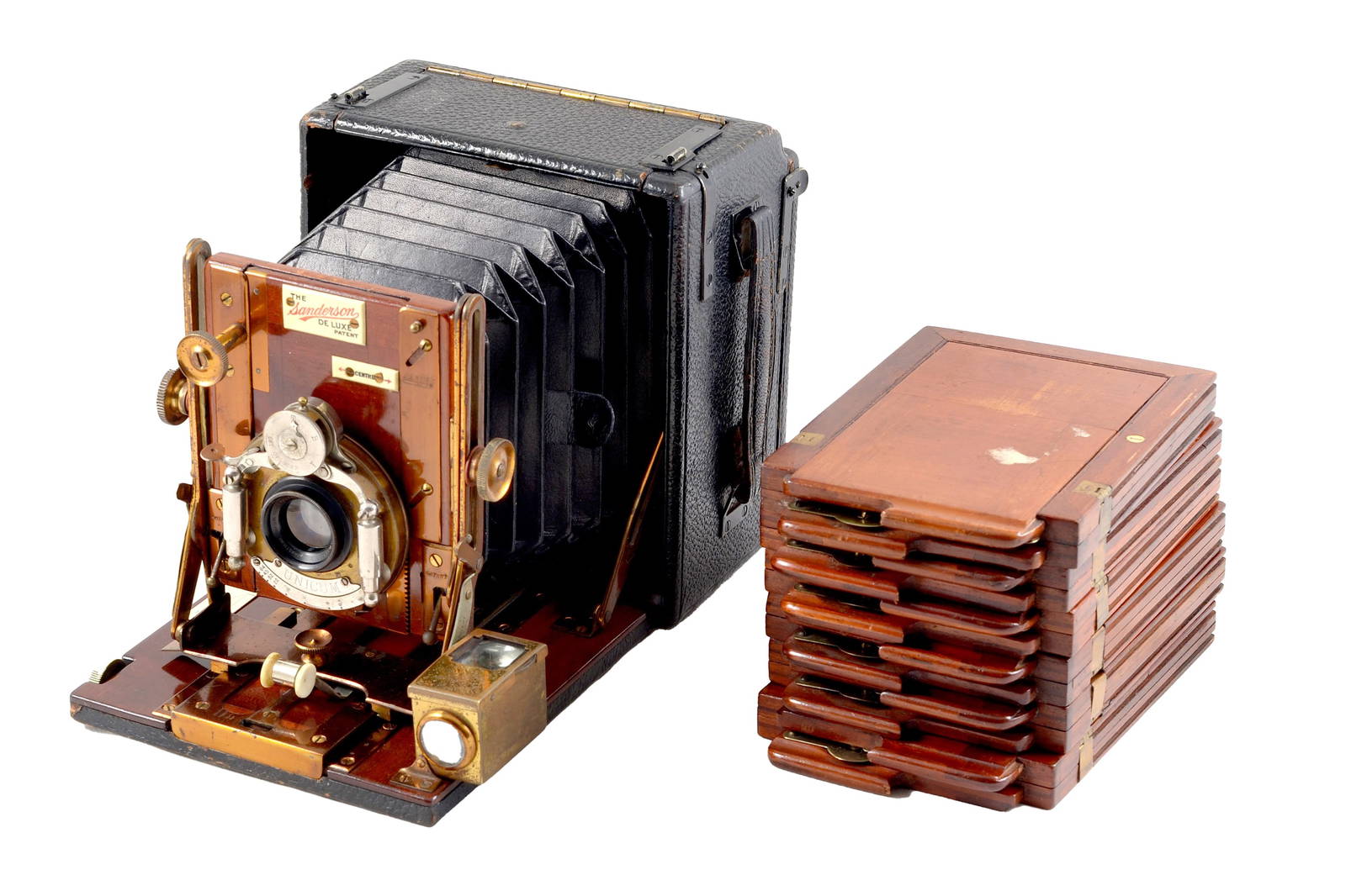 A Houghtons, Sanderson 'de Luxe' Brass & Mahogany Camera. Auction