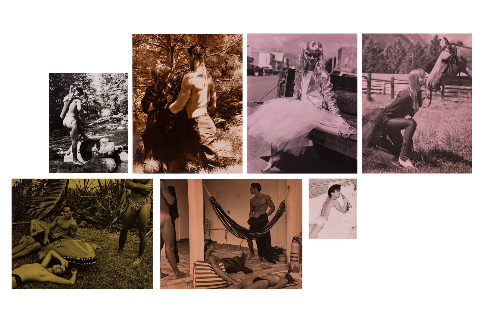 Bruce Weber (b.1946): Bruce Weber (b.1946) A group of (7) prints, most tinted, by Bruce Weber, 1983-1990. This group is comprised of: 'Archer', Upper Saranac Lake, Summer 1983, gelatin silver print, image size 244 x 192mm 