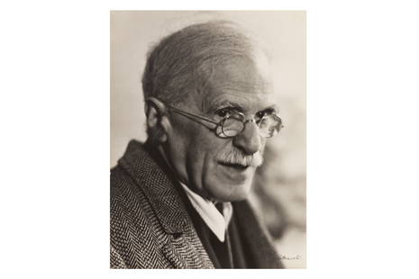 Lotte Jacobi (1896-1990): Lotte Jacobi (1896-1990) PORTRAIT OF ALFRED STIEGLITZ AT "AN AMERICAN PLACE", 1938. Silver gelatin print, printed later, image/sheet size 244 x 183mm, signed by the photographer in pencil within the l