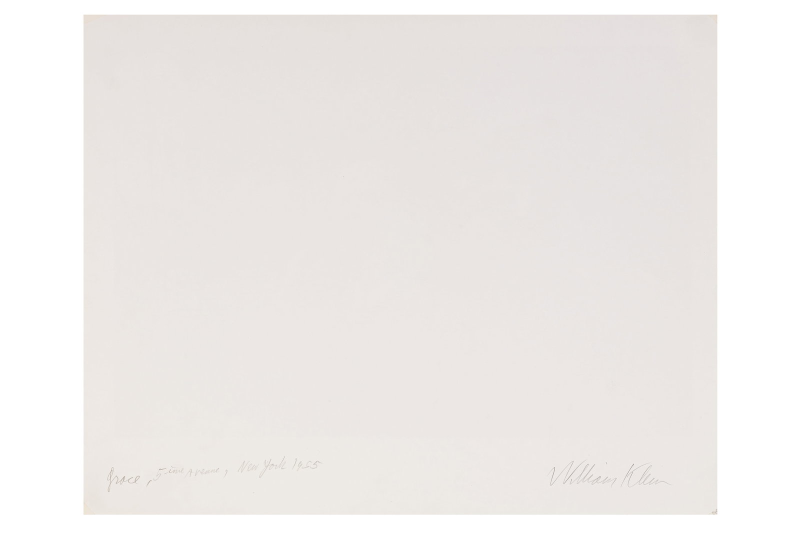 William Klein (1926-2022): William Klein (1926-2022) GRACE LINE, 5TH AVENUE, NEW YORK, 1955. Silver gelatin print, printed later, image size 310 x 452mm, sheet size 400 x 500mm, signed, titled and dated by the photographer in p