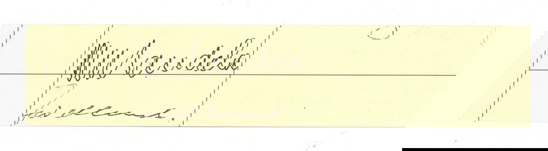 Mandela (Nelson) ) & Frederik Willem de Klerk: Mandela (Nelson) & Frederik Willem de Klerk Black ink signatures by Nelson Mandela and Frederik Willelm de Klerk clipped from the page of a visitors book, 4 x 19.5cm.