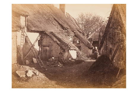 Constant Alexandre Famin (1827-1888): Constant Alexandre Famin (1827-1888) FARM SCENE, c.1860. Albumen print pasted down to period card, image size 188x 257mm, card size 268 x 345mm, signed and numbered '2' in the negative.