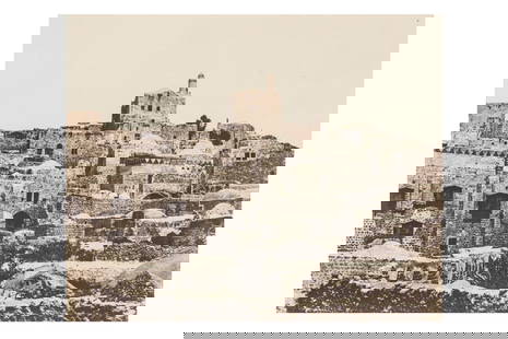Maxime du Camp (1822-1894): Maxime du Camp (1822-1894) A PAIR OF JERUSALEM VIEWS FROM EGYPTE, NUBIE, PALESTINE, ET SYRIE, 1850. Two salted paper prints (Blanquart-Ćvrard process) from paper negatives, flush-mouted to period alb