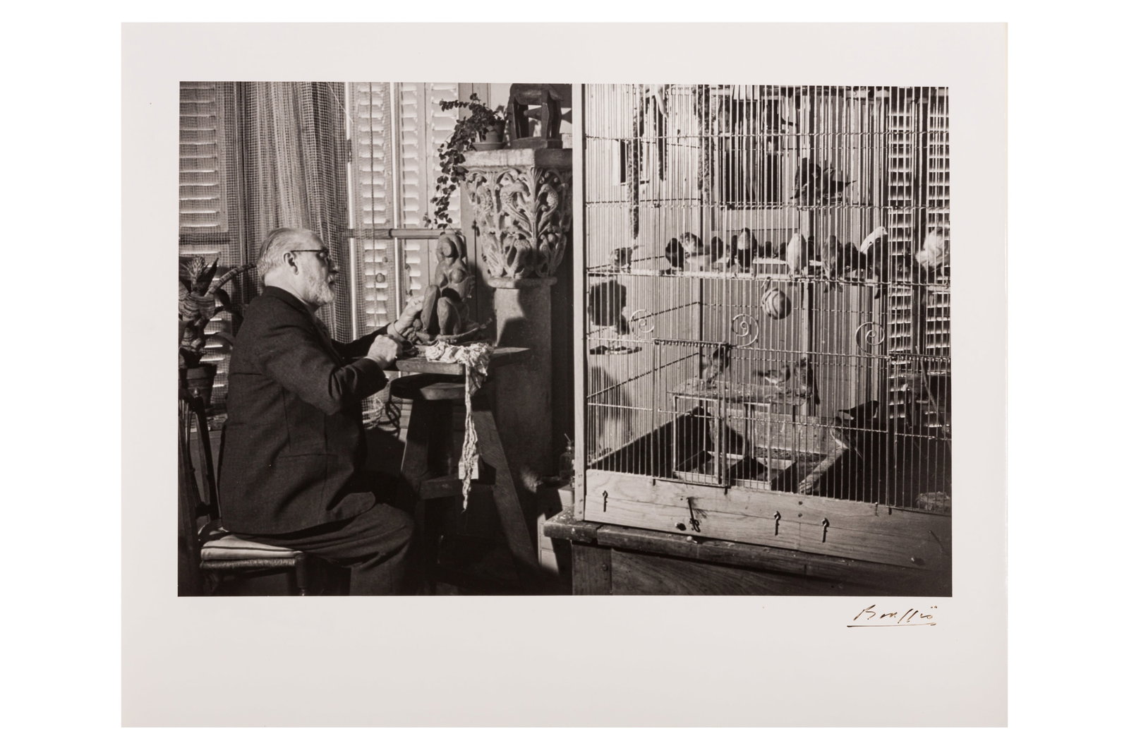 § Brassaï [Gyula Halász] (1899–1984): Brassaï [Gyula Halász] (1899–1984) HENRI MATISSE SCULPTING VENUS A LA COQUILLE II, PARIS, c.1934. Silver gelatin print, printed later, image size 215 x 325mm, sheet size 295 x 370mm, signed by the