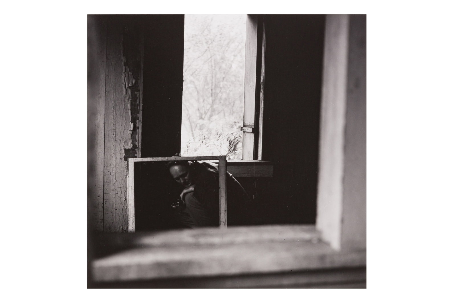 Ralph Eugene Meatyard (1925-1972): Ralph Eugene Meatyard (1925-1972) UNTITLED [SELF-PORTRAIT], 1960. Silver gelatin print, printed 1977 by Meatyard's son Christopher Meatyard, image size 175 x 175mm, flush-mounted to board measuring 35