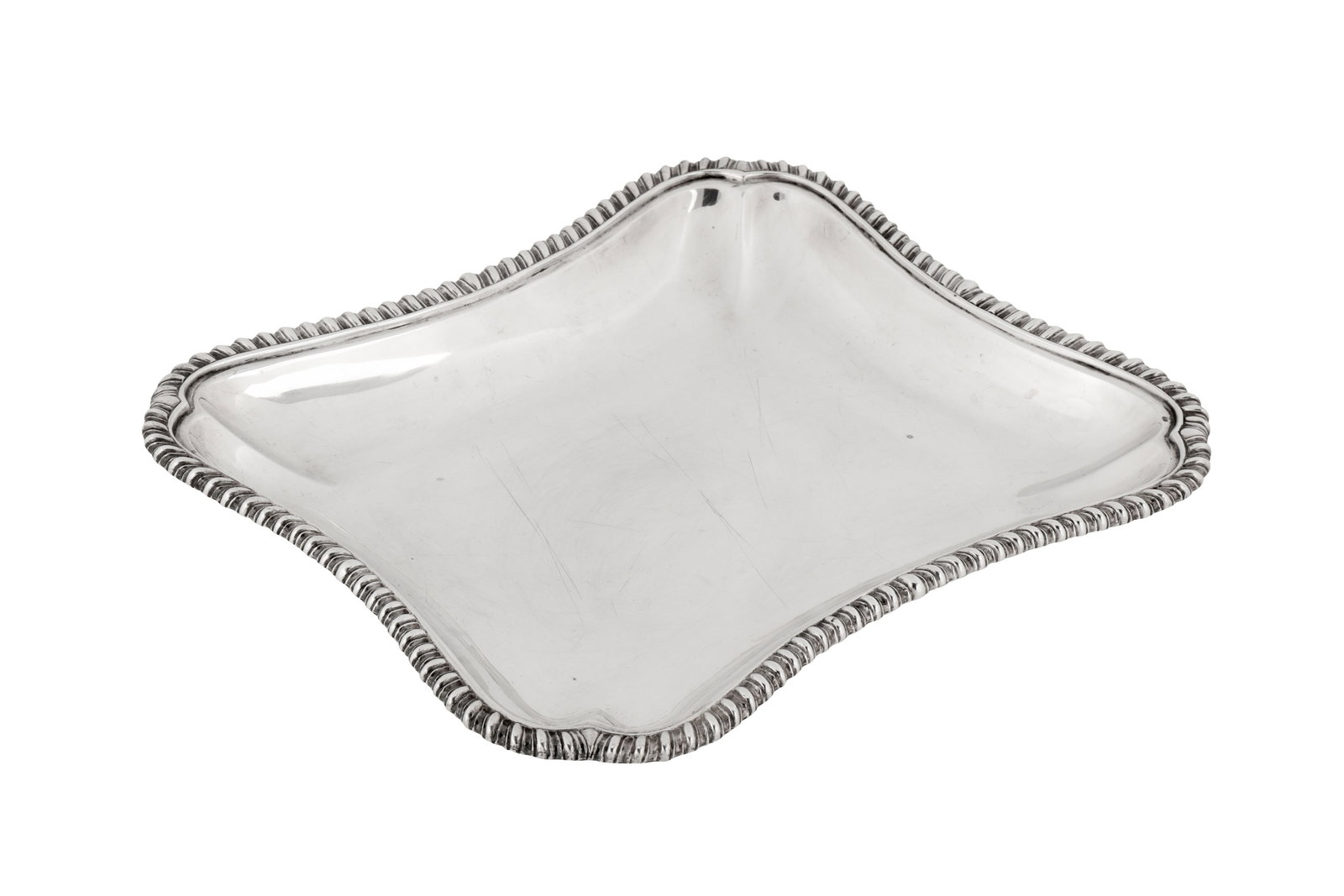 A George II sterling silver second course dish, London 1757 by Magdalene Feline (reg. 15th May (1 of 4)