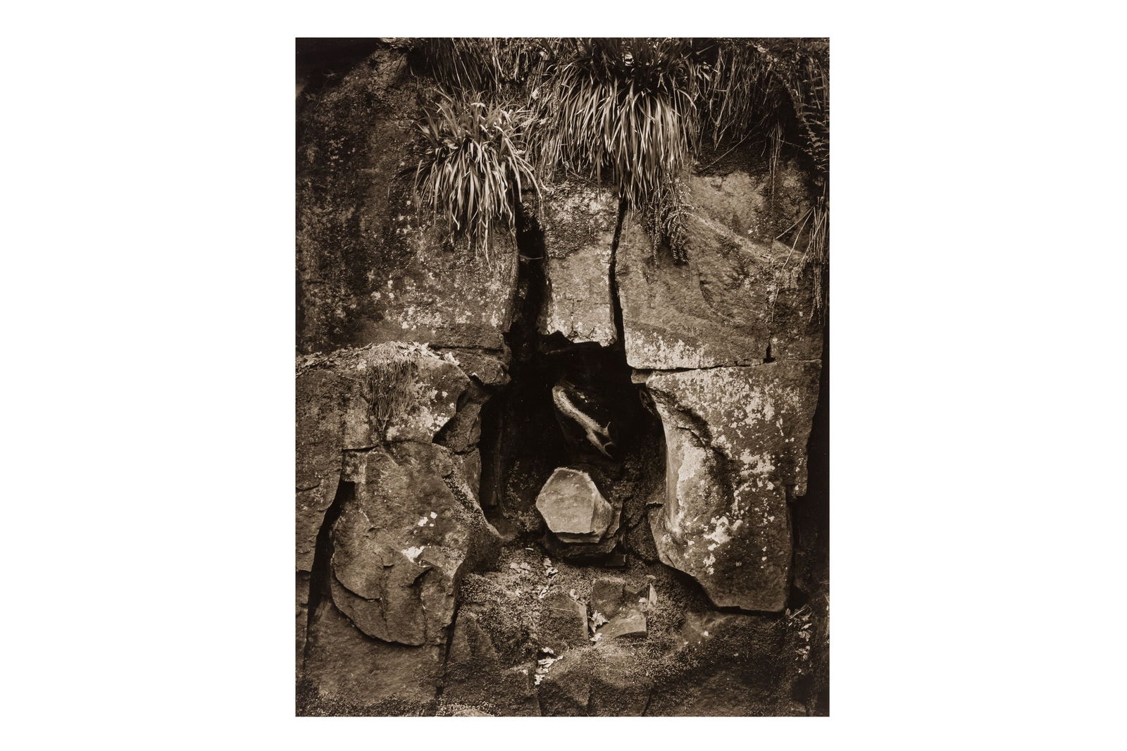 § John Blakemore (b.1936): John Blakemore (b.1936) ROCKFACE, GRINDLEFORD, 1978. Silver gelatin print, printed 1985, image size 382mm, 295mm, A.P., titled and signed lower margin,.