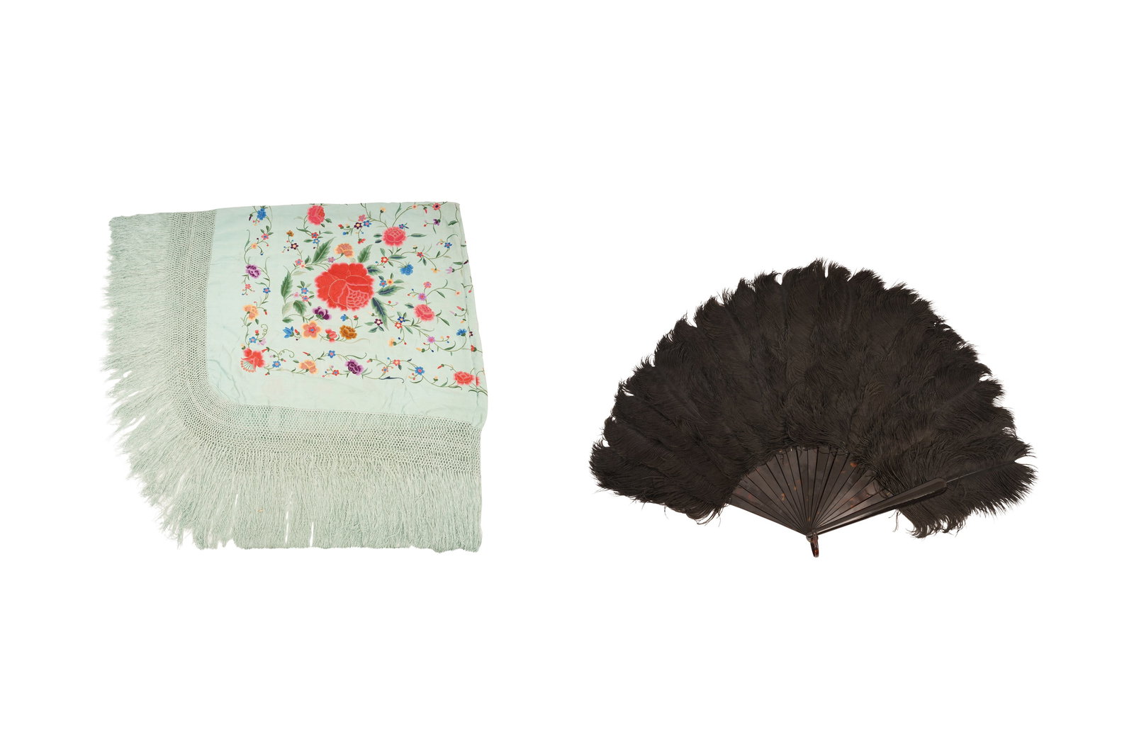 A RUSSIAN EMBROIDERED SILK SHAWL, LATE 19TH CENTURY (1 of 6)