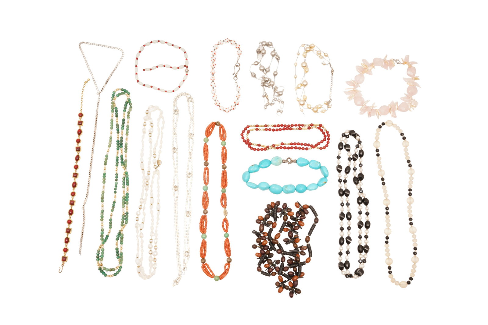 A COLLECTION OF COSTUME JEWELLERY NECKLACES (1 of 1)