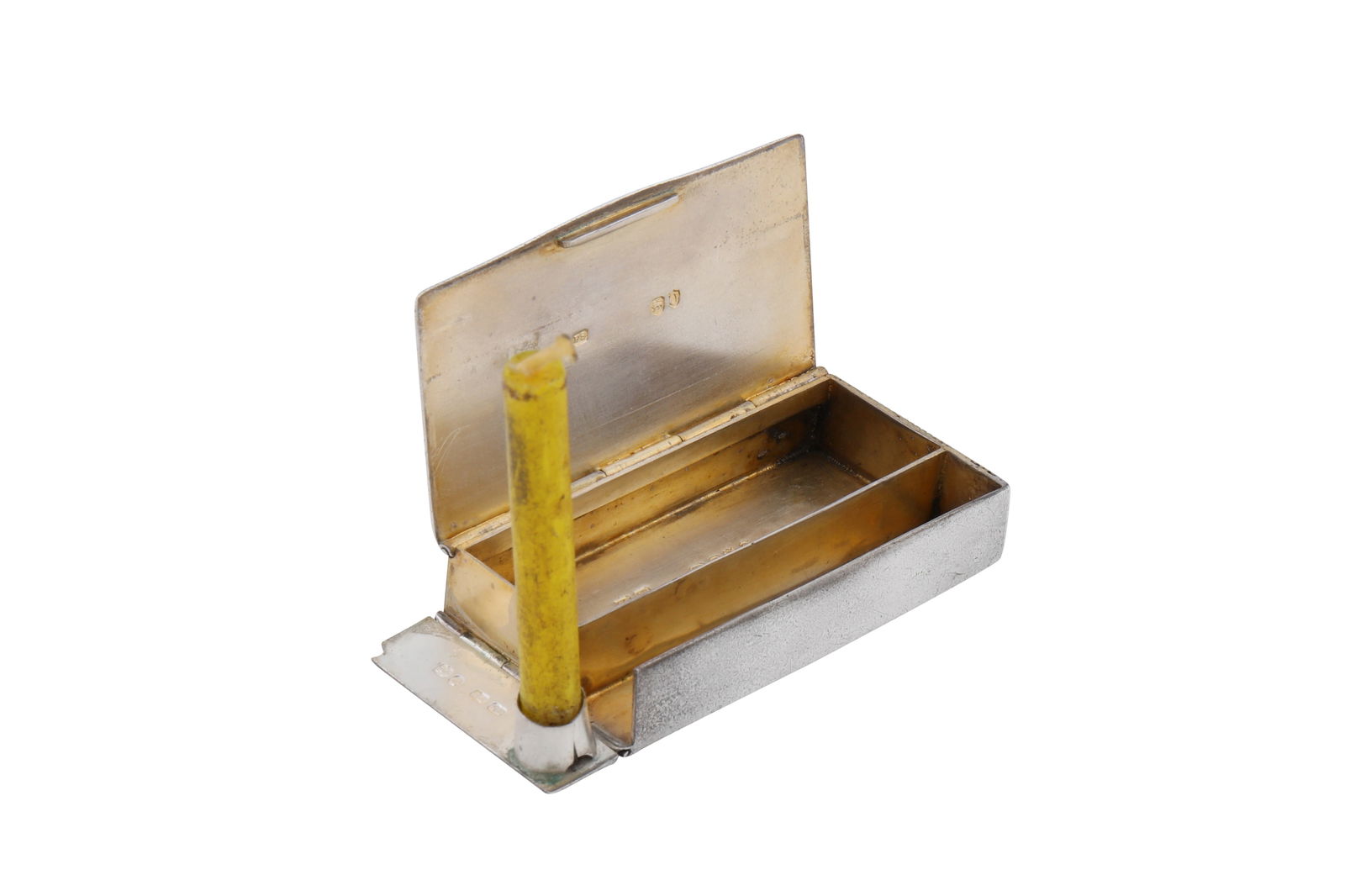 A Victorian sterling silver Go to Bed vesta case, London 1889 by Cornelius Saunders and Frank (1 of 6)