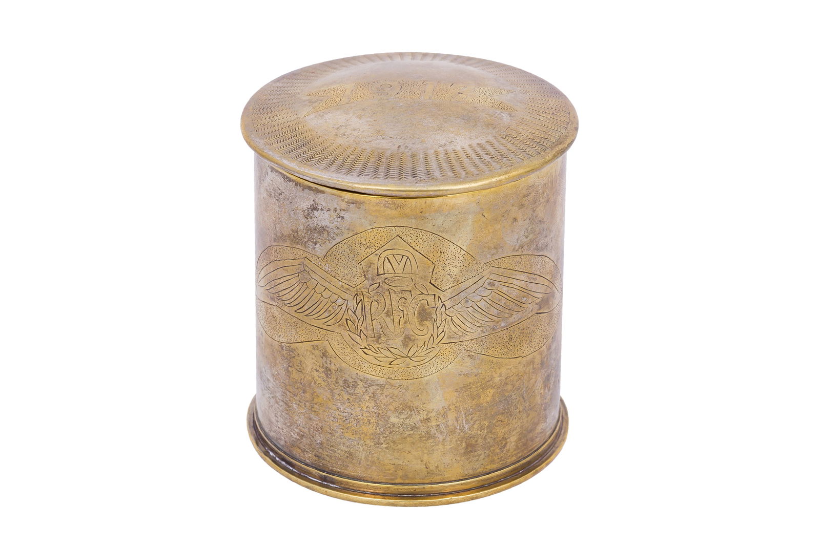 A WWI TRENCH ART CIGARETTE CANNISTER (1 of 3)