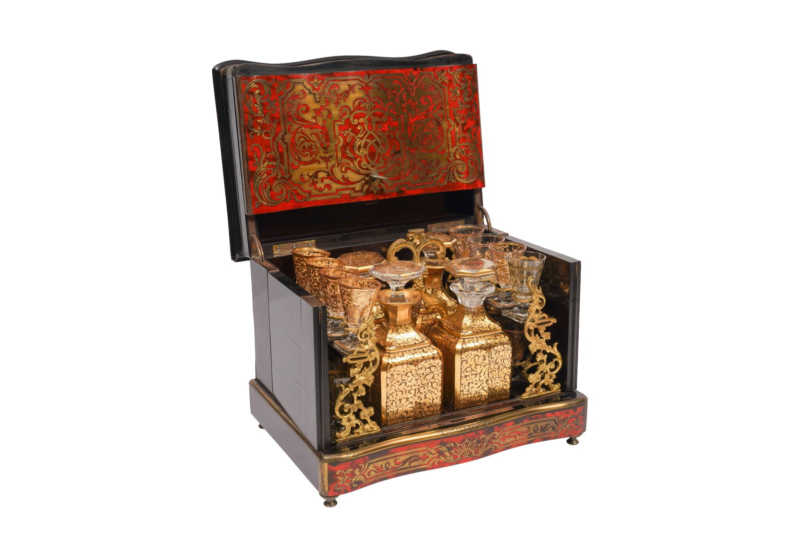 A FRENCH BOULLE WORK DECANTER BOX, CIRCA 1870 (1 of 7)